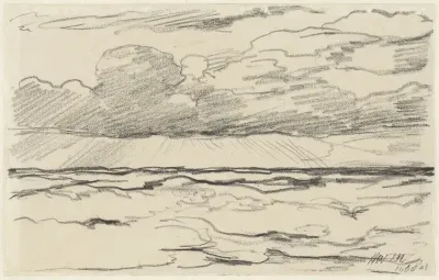 Zee met wolkenlucht