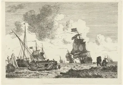 Zeegezicht bij stevige wind