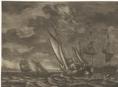 Zeegezicht met schepen