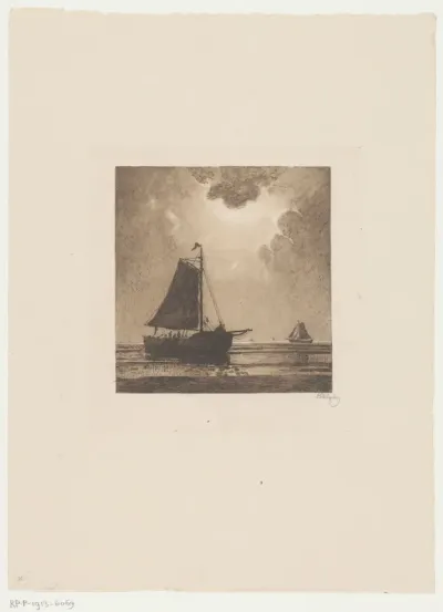 Zeegezicht met vissersboot