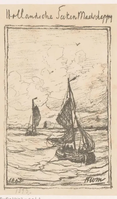 Zeegezicht met vissersboten