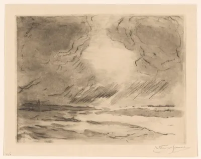 Zeegezicht met wolkenpartijen