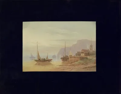 Zeegezicht naar schilderij van C. Brügner