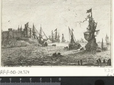 Zeehaven met schepen