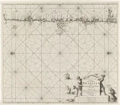 Zeekaart van een deel van de kust van Brazilië