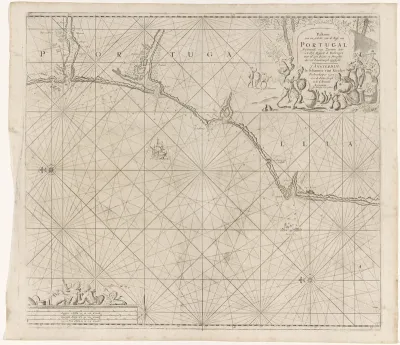 Zeekaart van een gedeelte van de zuidkust van Portugal