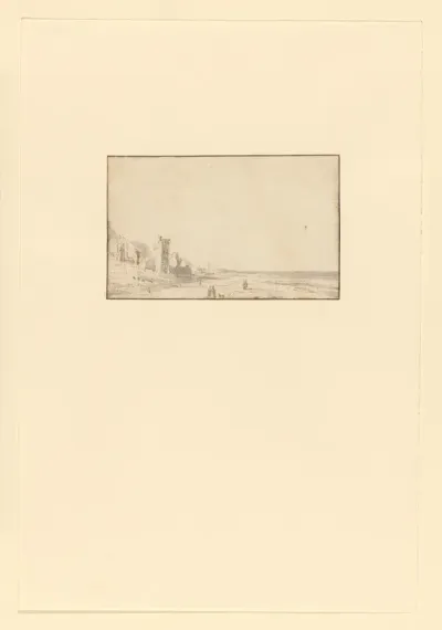 Zeekust met een kasteel