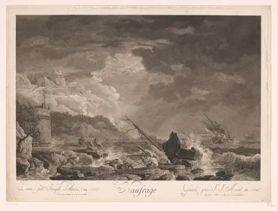 Zeelandschap met schipbreukelingen