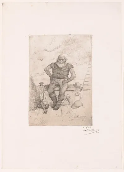 Zeeman of visser aan boord van een schip
