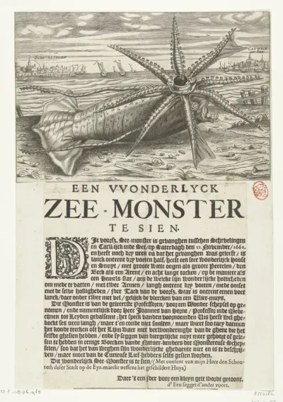 Zeemonster gevangen tussen Scheveningen en Katwijk, 1661