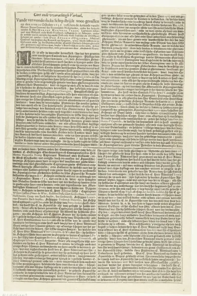 Zeeslag bij Duins (linker tekstblad), 1639