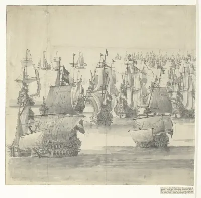 Zeeslag bij Terheide, 10 augustus 1653 (linkerblad)