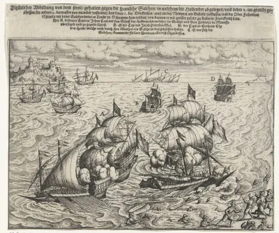 Zeeslag met de zes Spaanse galeien van Spinola, 1602