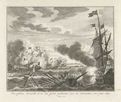 Zeeslag met de zes Spaanse galeien van Spinola, 1602