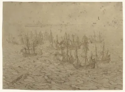 Zeeslag voor een kust