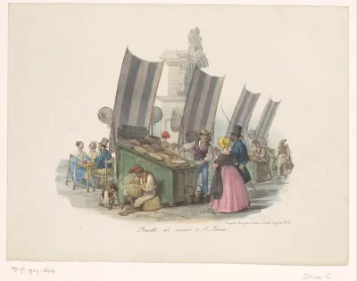 Zeevruchtenkraam op markt