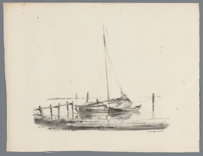 Zeilboot bij een aanlegsteiger