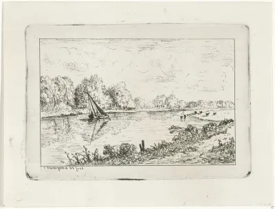 Zeilboot op een rivier