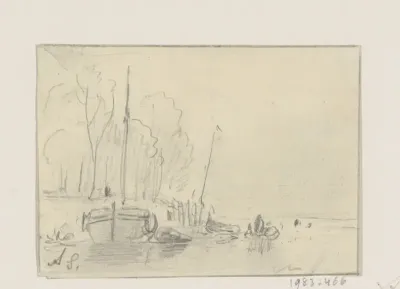 Zeilboten aan een waterkant