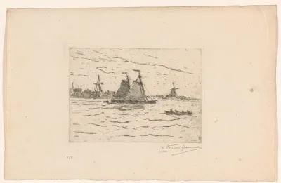 Zeilboten op de Maas bij Dordrecht