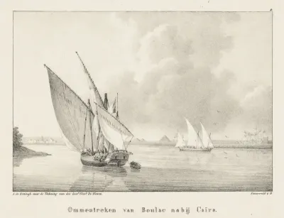 Zeilboten op een rivier in Egypte