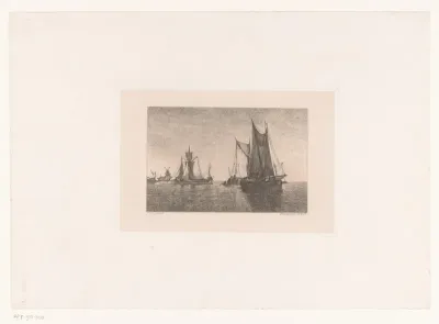 Zeilboten op het water met molen op de achtergrond