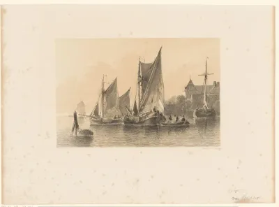 Zeilboten op rivier