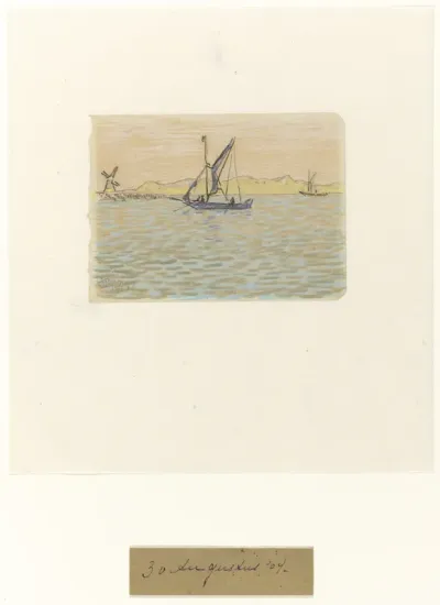 Zeilboten voor de kust van Domburg
