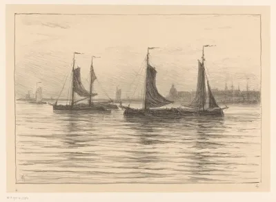 Zeilschepen bij Dordrecht
