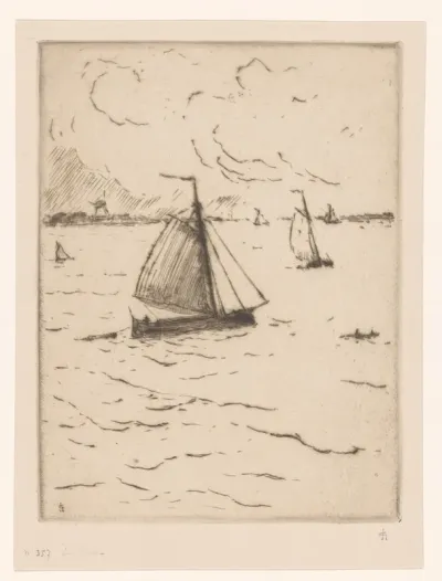 Zeilschepen op de Maas