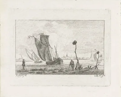Zeilschepen op een rivier