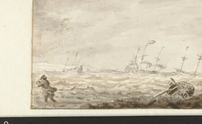 Zeilschepen op ruwe zee