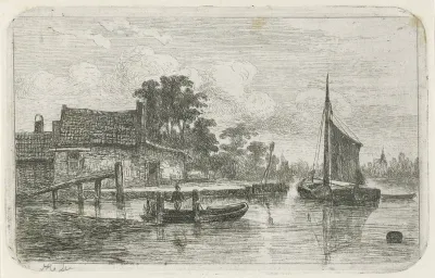 Zeilschip aan de waterkant