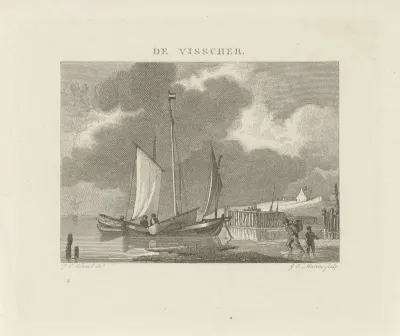Zeilschip bij een havenhoofd