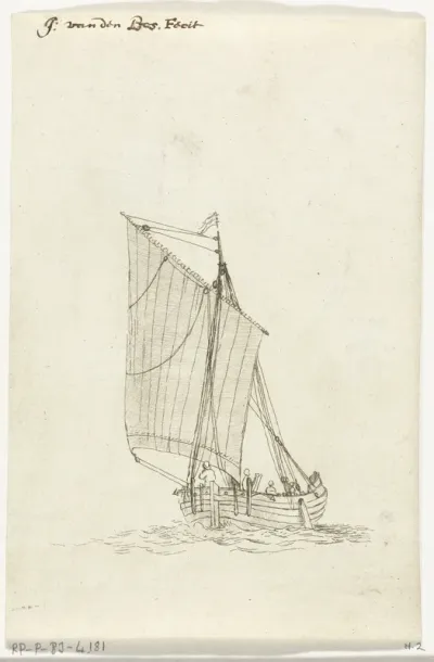 Zeilschip met vierkant grootzeil