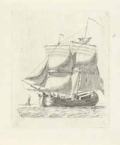 Zeilschip met wind in de zeilen