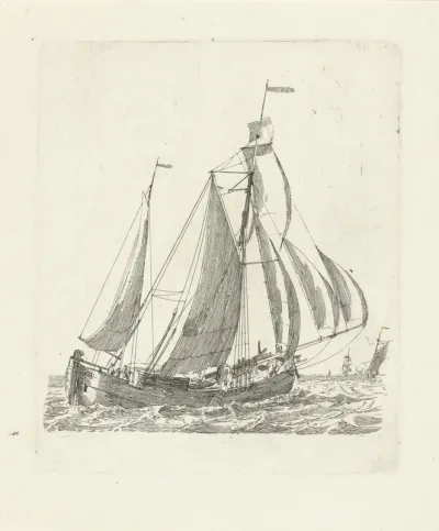 Zeilschip op de golven