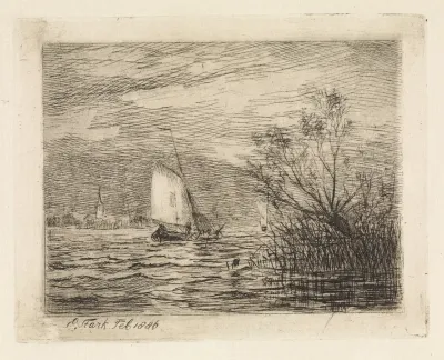 Zeilschip op een rivier