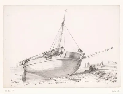 Zeilschip op het strand