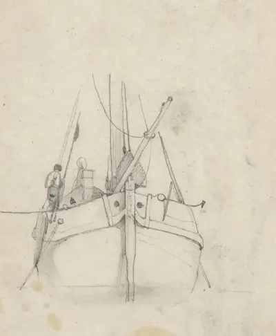 Zeilschip, van voren