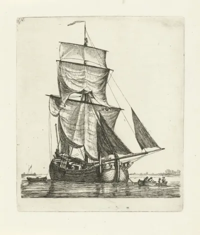 Zeilschip voor anker