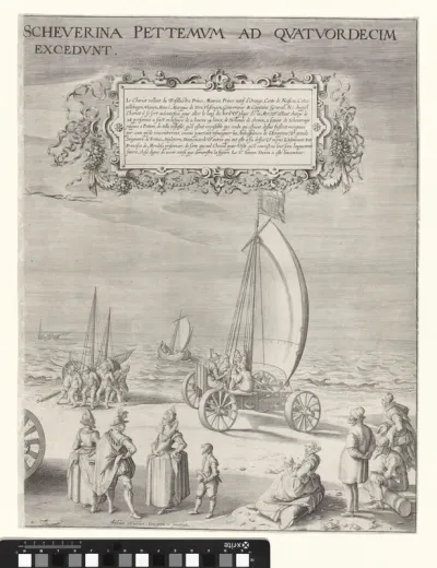 Zeilwagen van Simon Stevin (rechterplaat), 1602