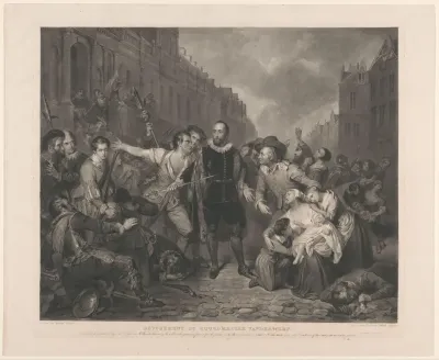 Zelfopoffering van burgemeester Pieter van der Werff tijdens het beleg van 1574