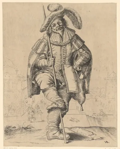Zelfportret als toneelspeler in de rol van Peter Leberwurst