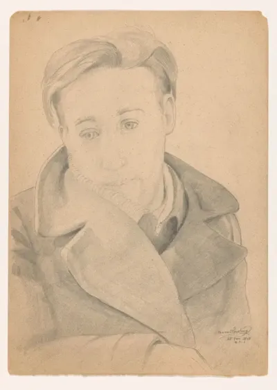 Zelfportret in grote jas: Zollamt Wien: B-1-1, 25 januari