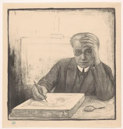 Zelfportret met lithosteen