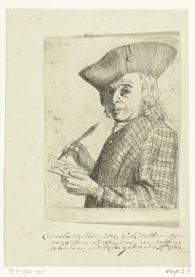 Zelfportret met pen en tekening