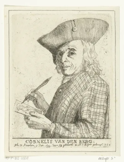 Zelfportret met pen en tekening