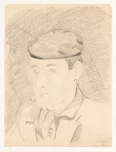 Zelfportret met pet en sigaret: B-1-1, 18 februari