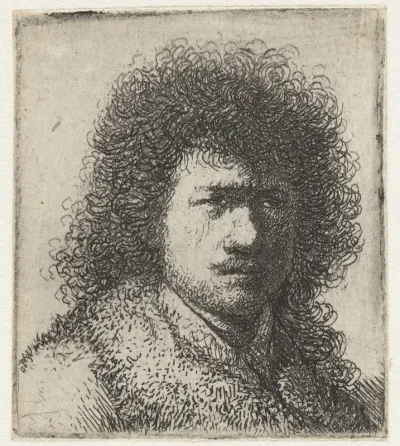Zelfportret met ruig haar